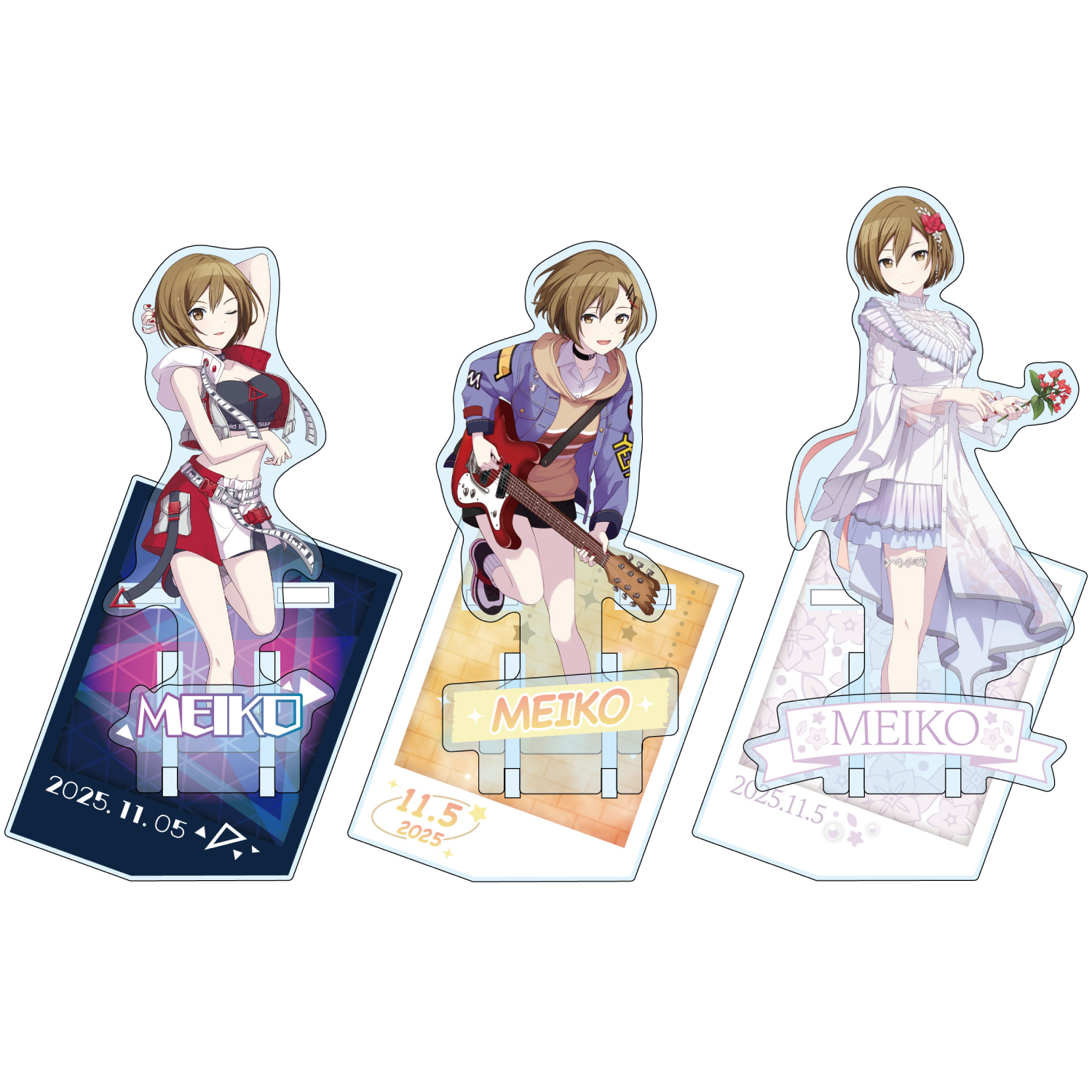 プロセカ MEIKO 缶バ アクスタ 色紙 4点セット SEGA - プロジェクトセカイ くじ メイコ MEIKO アクスタ 色紙