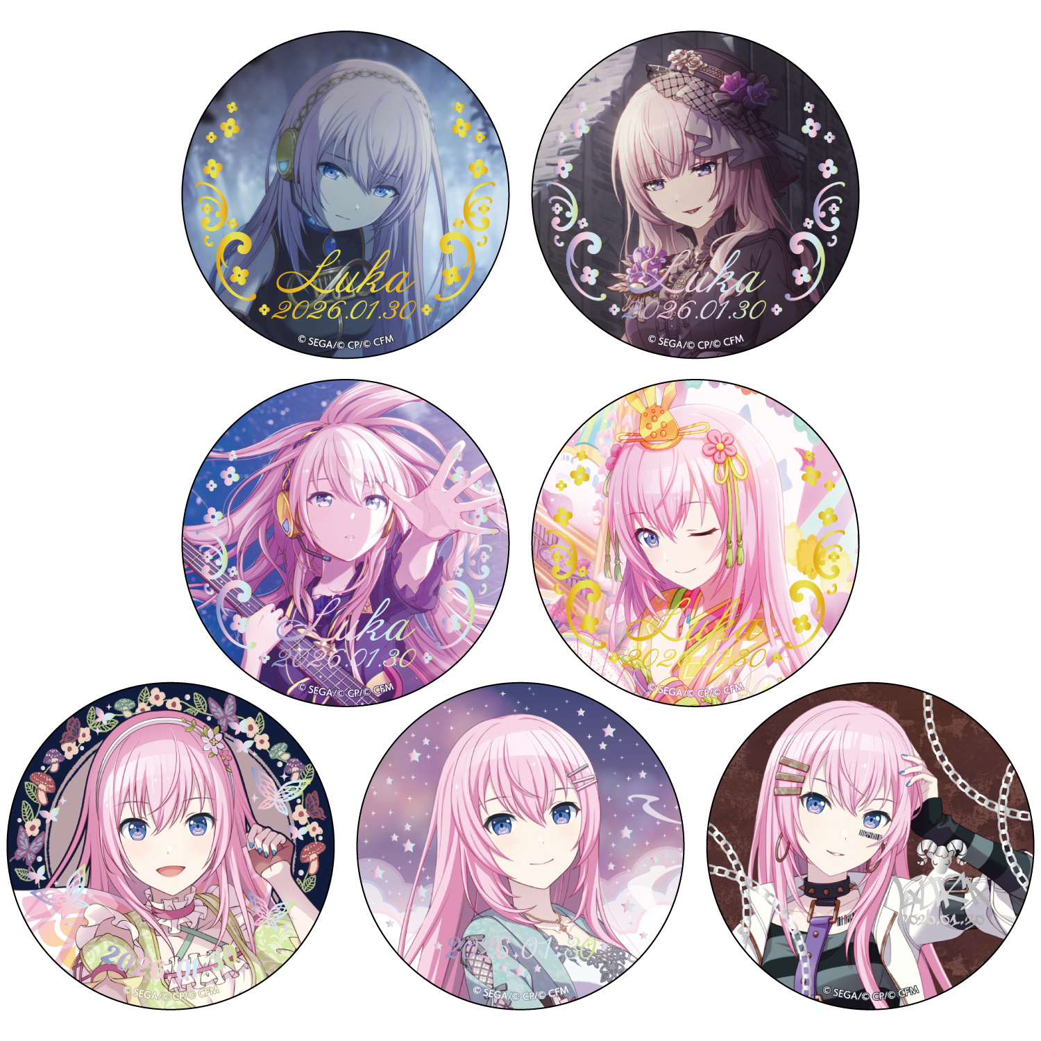 プロセカ　巡音ルカ　アニバーサリー　バースデー　缶バッジ 予約商品】Anniversary/Birthdayカードイラスト 缶バッジ