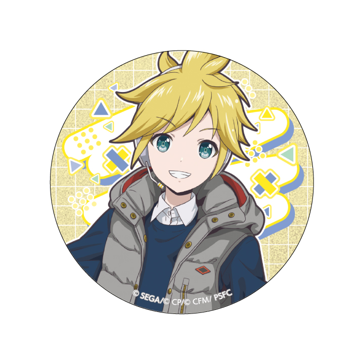 【E賞】グリッター缶バッジ ストリートのセカイの鏡音レン