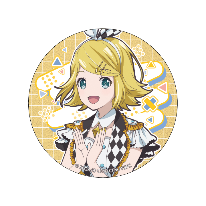 【E賞】グリッター缶バッジ ステージのセカイの鏡音リン