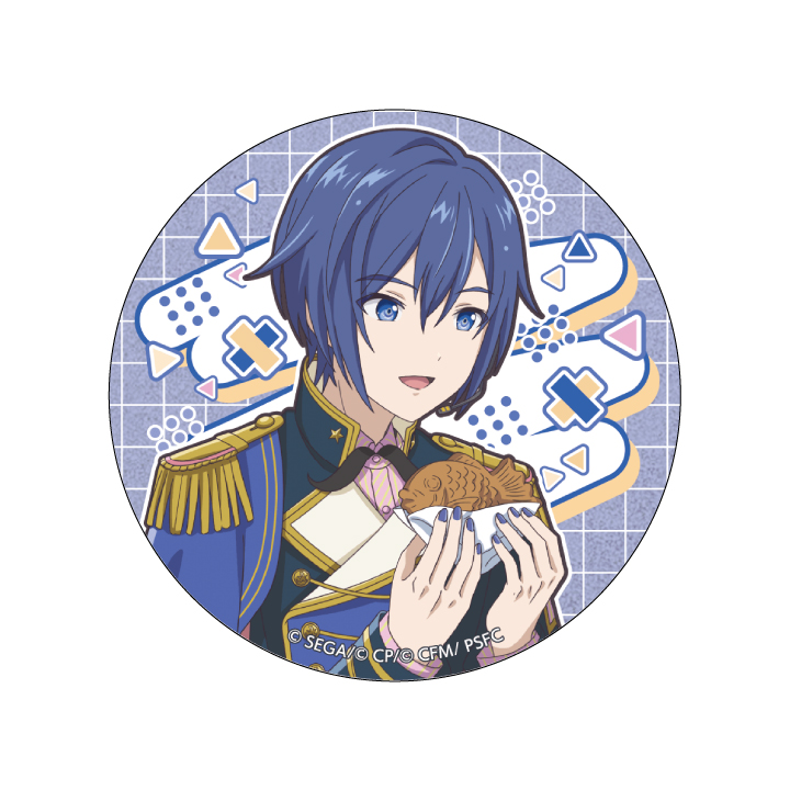 【E賞】グリッター缶バッジ ワンダーランドのセカイのKAITO