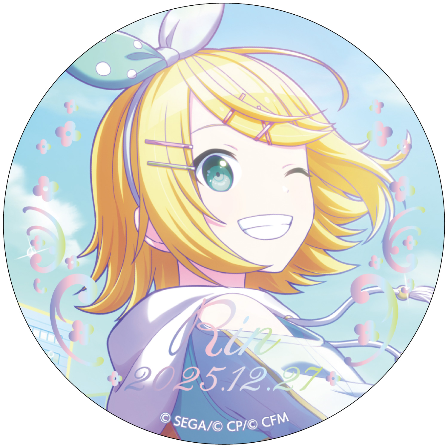 箔押し缶バッジ 鏡音リン C