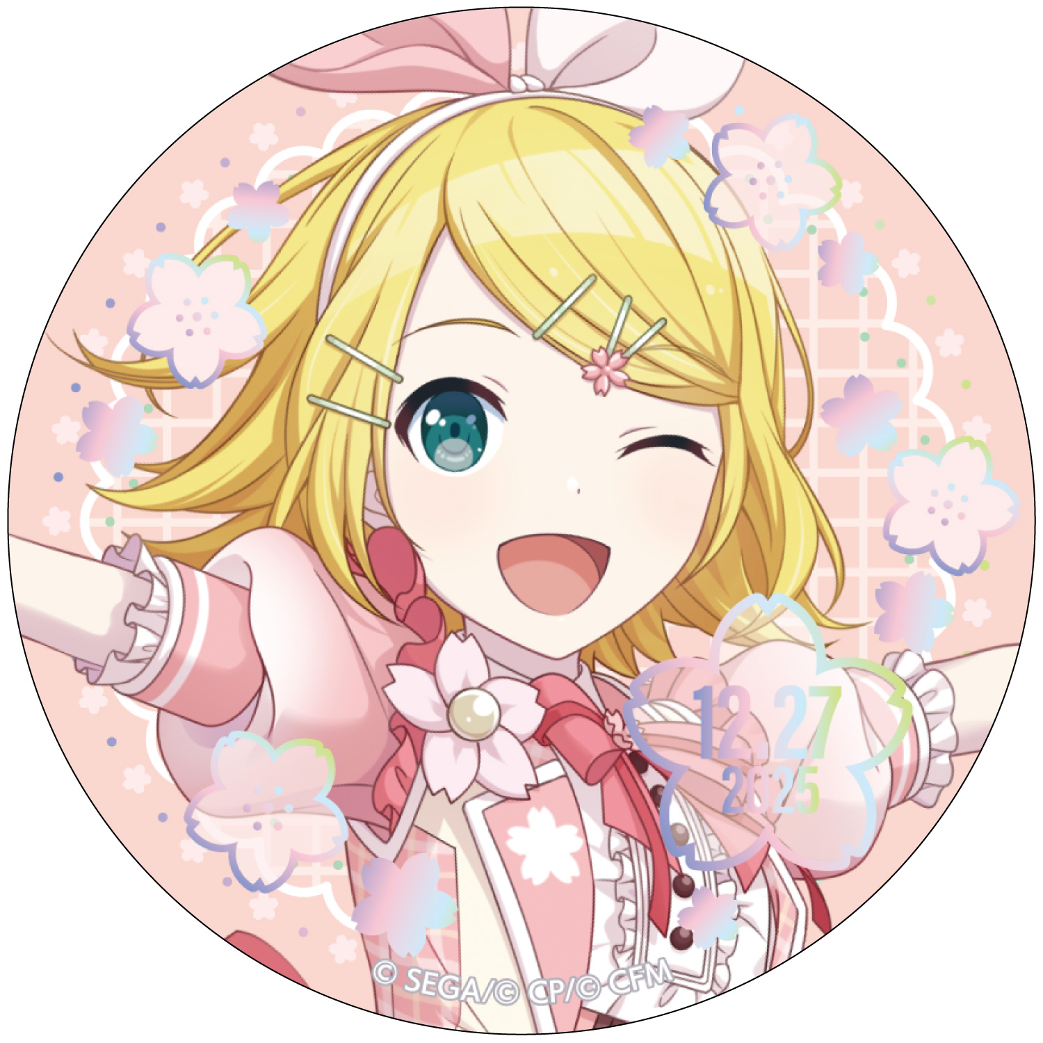 箔押し缶バッジ 鏡音リン G