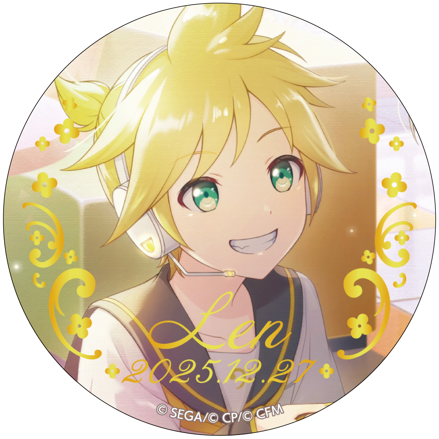 箔押し缶バッジ 鏡音レン A