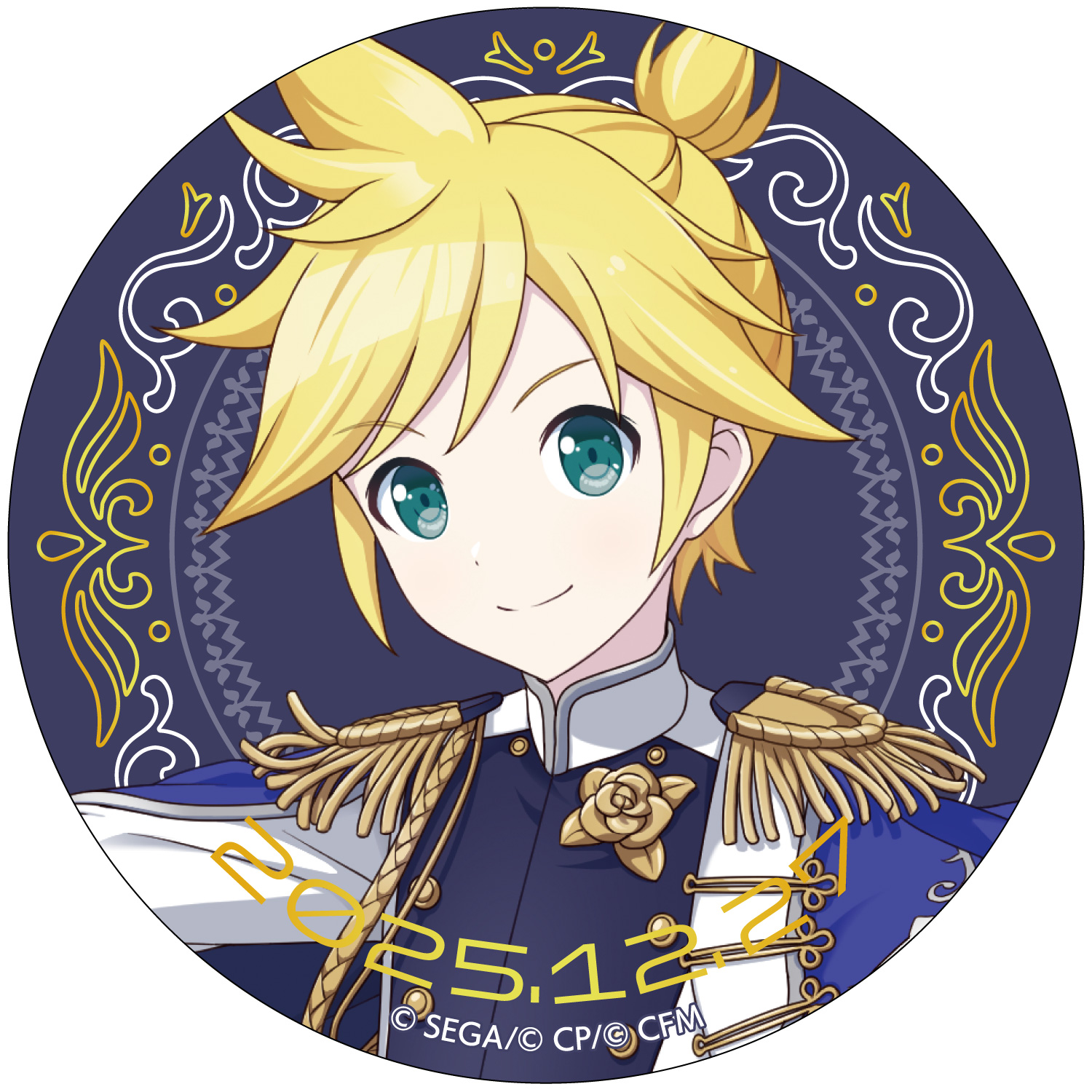 箔押し缶バッジ 鏡音レン F