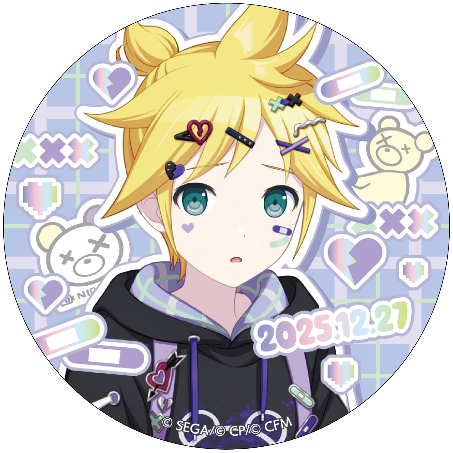 箔押し缶バッジ 鏡音レン G