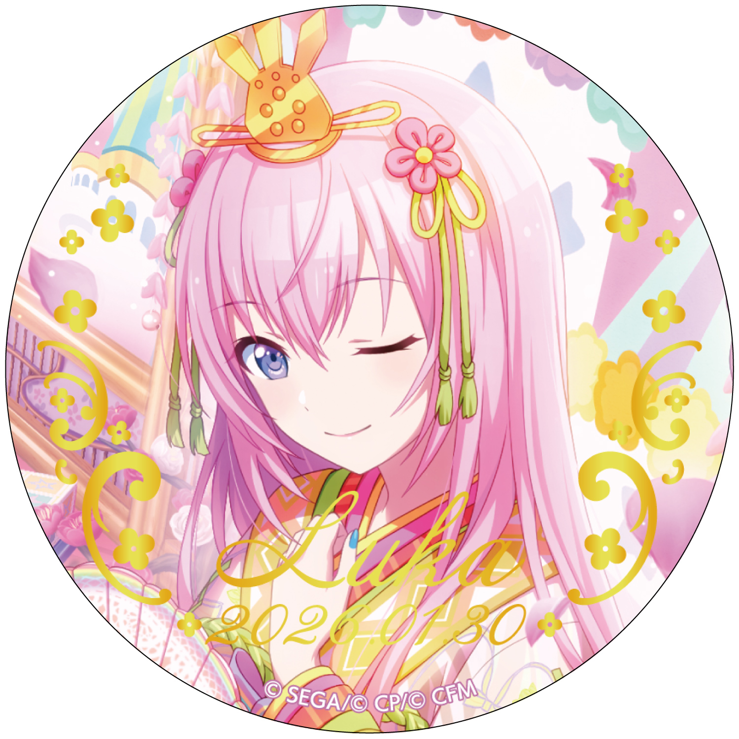 箔押し缶バッジ 巡音ルカ D