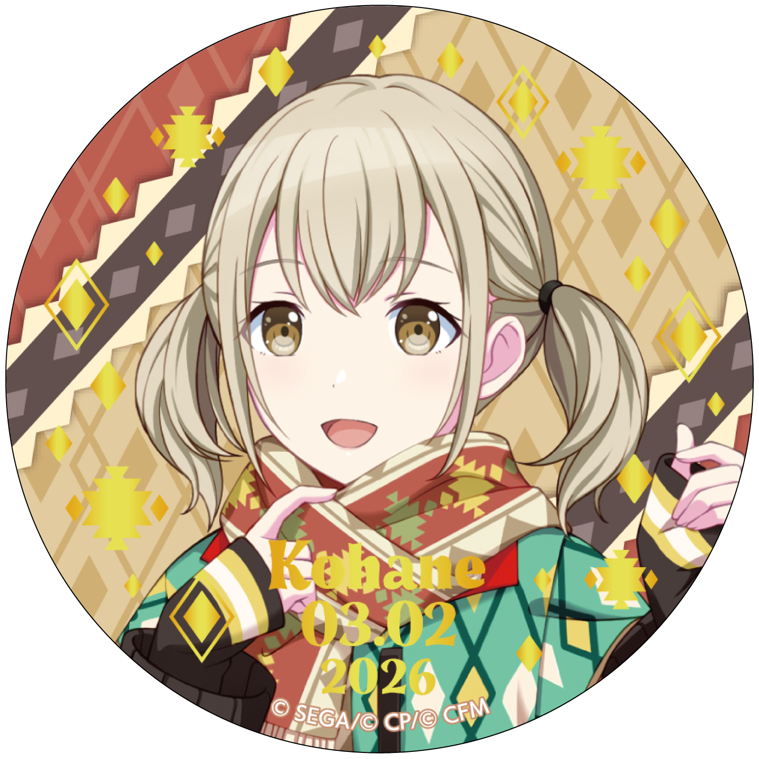 箔押し缶バッジ 小豆沢 こはね F