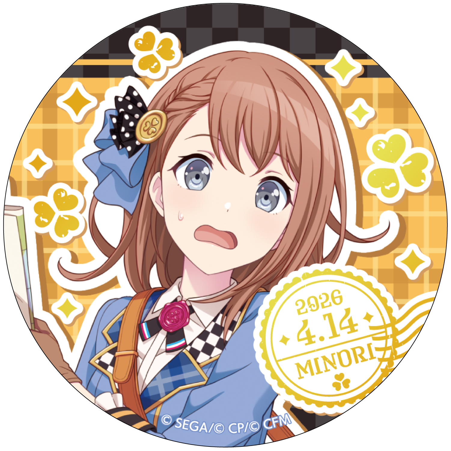 箔押し缶バッジ 花里 みのり F