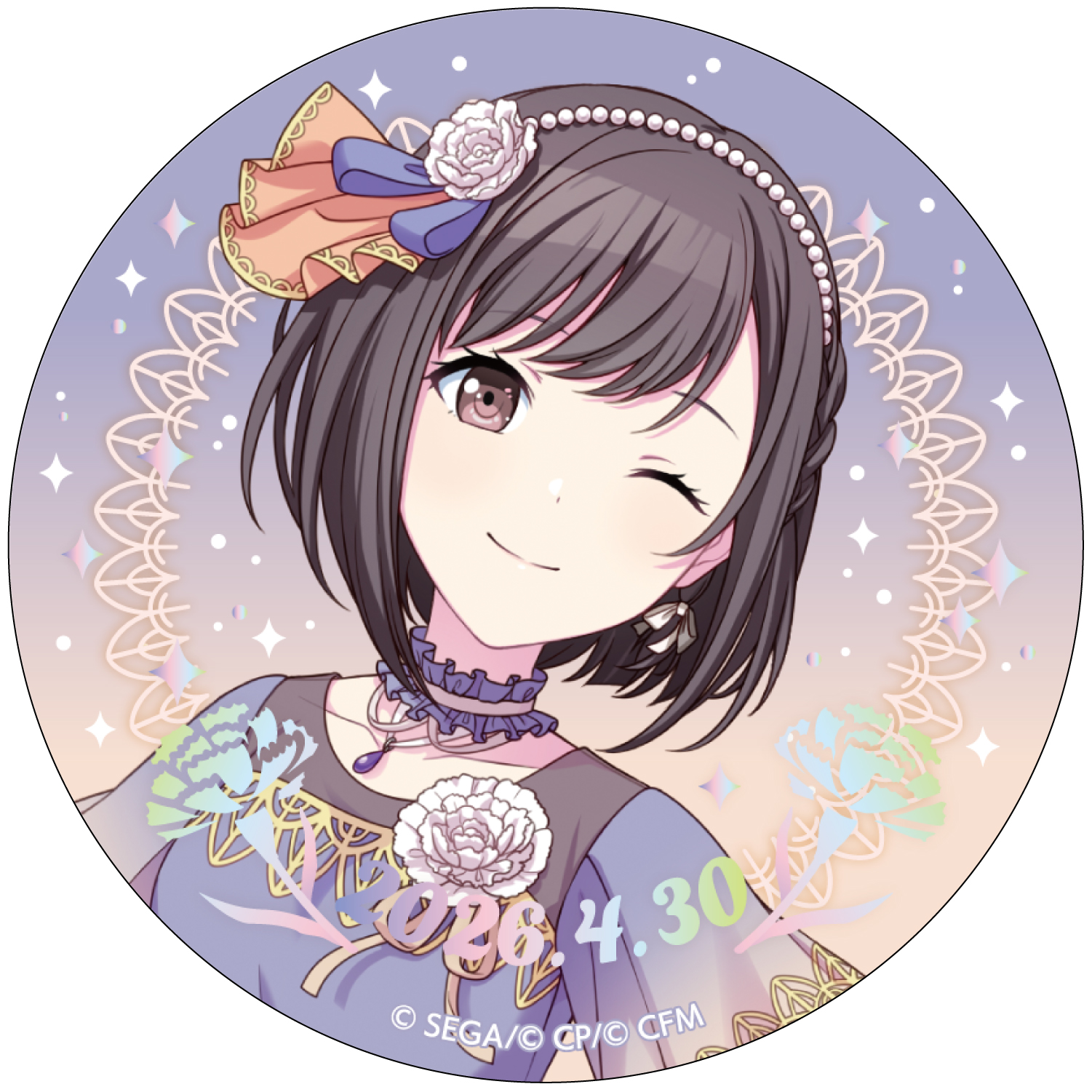 箔押し缶バッジ 東雲 絵名 F