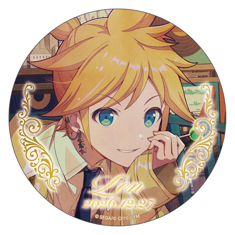 箔押し缶バッジ 鏡音レン E