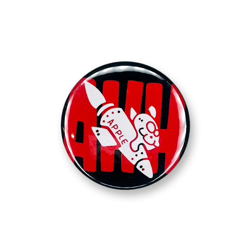 ブラック ROCKET プル缶バッジ - HALVES OFFICIAL GOODS