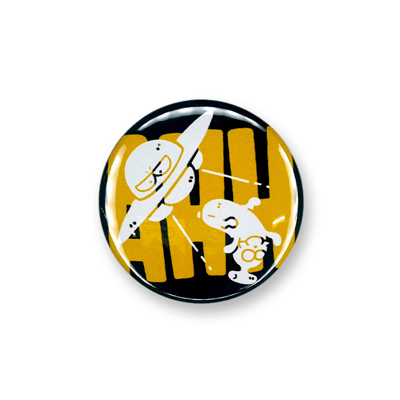 ブラック UFO バナ缶バッジ - HALVES OFFICIAL GOODS