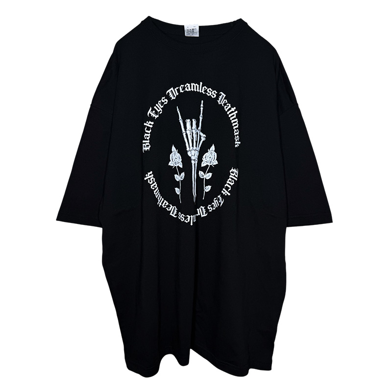 黒夢 Big Silhouette Tshirts PHOTO B Big Silhouette Tshirt Hand&Roses - 黒夢 Official Goods Store