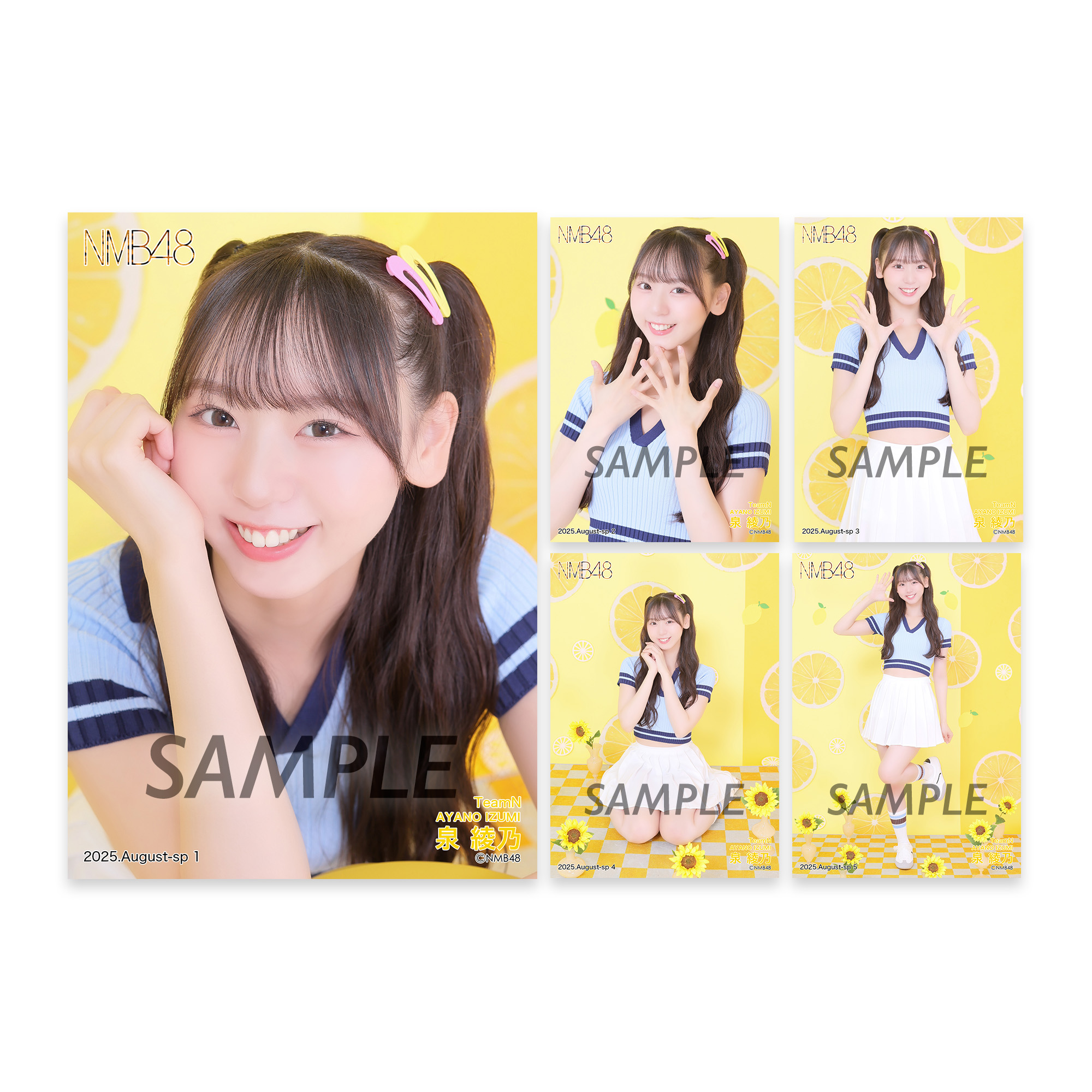 NMB48 公式生写真 泉綾乃 あーのん バラ売り可能 レアカットあり 個別生写真5枚セット 2025.August Vol.2 泉綾乃(TeamN) - NMB48