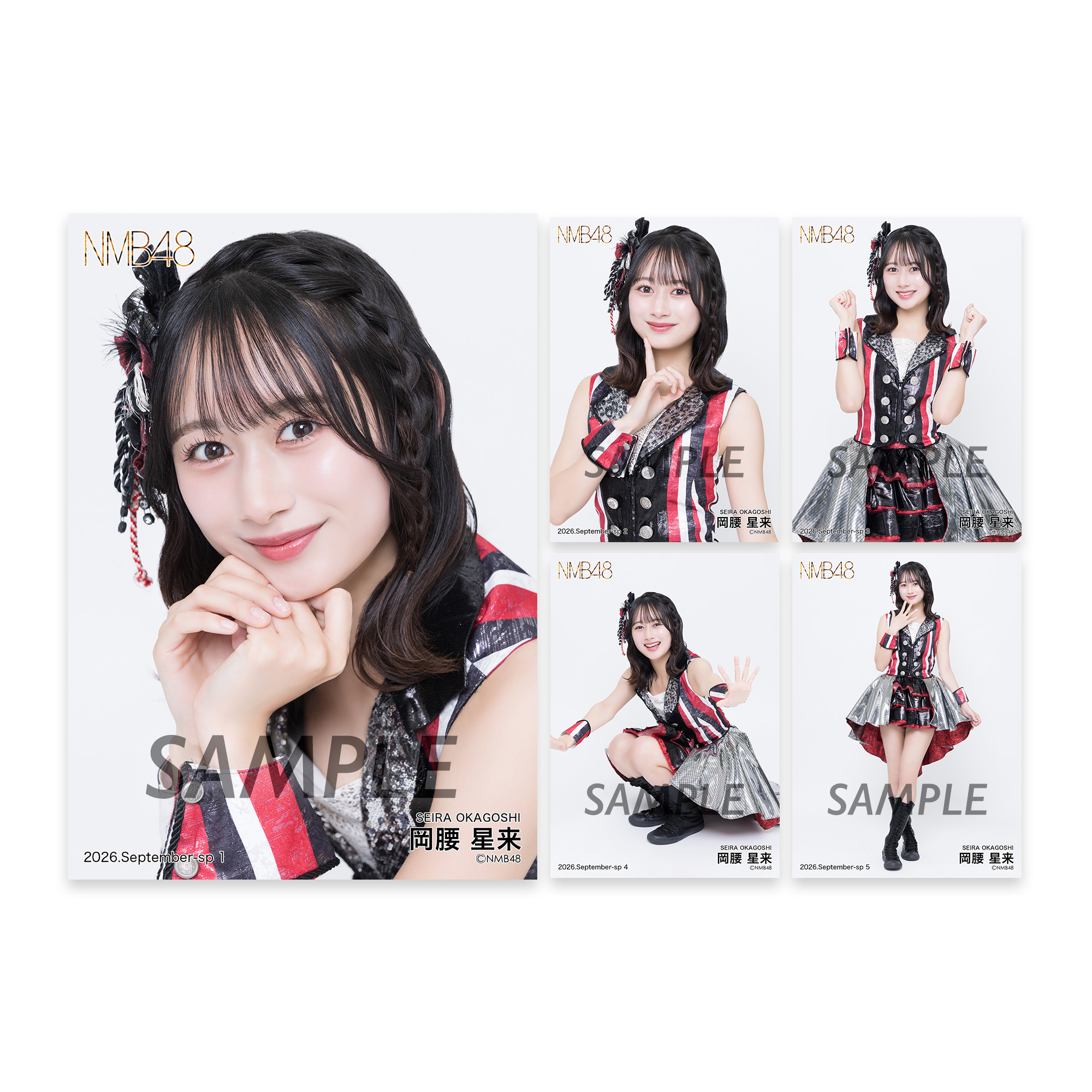 岡腰星来 NMB48 SUMMER PARTY 2026 生写真 直筆サイン 個別生写真5枚セット 2026.September 岡腰星来 - NMB48 OFFICIAL GOODS