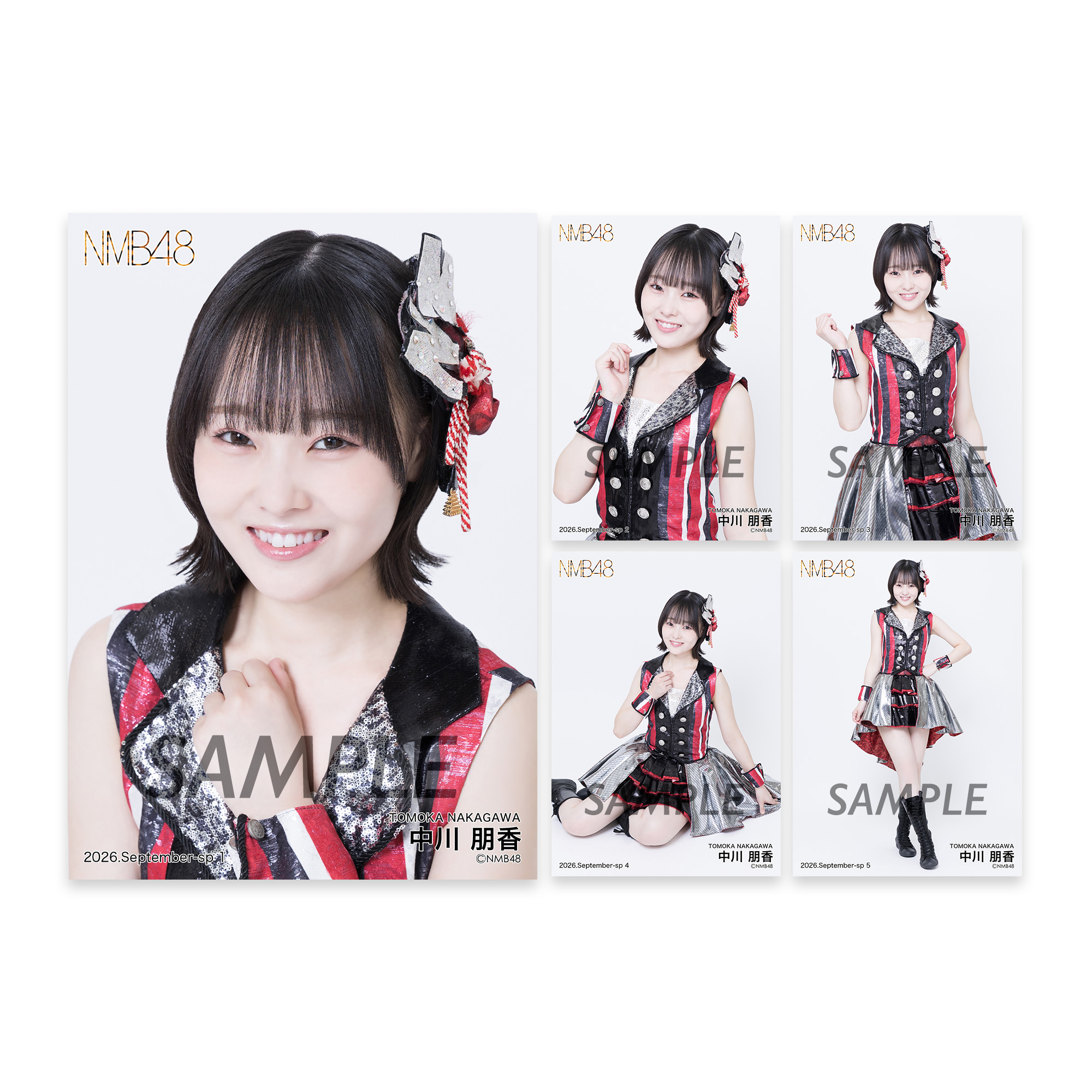 NMB48 SUMMER PARTY 2026 生写真 中川朋香 直筆 個別生写真5枚セット 2026.September 中川朋香 - NMB48 OFFICIAL GOODS