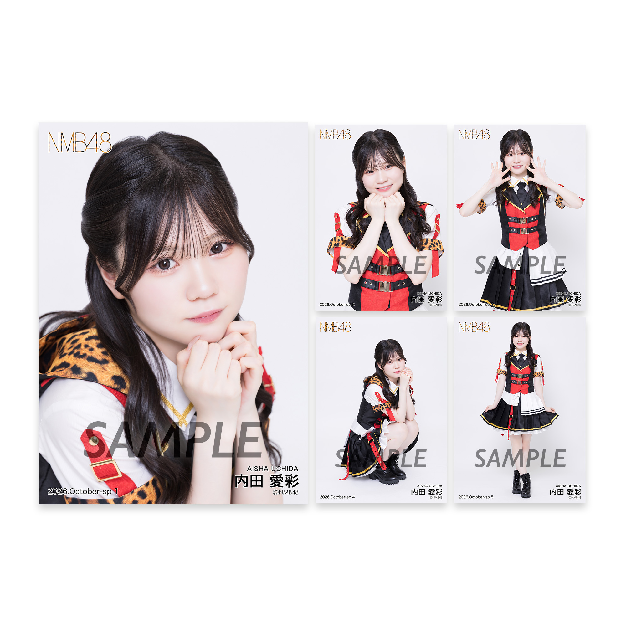 NMB48 内田愛彩 直筆生写真 2026.April 個別生写真5枚セット 2026.October 内田愛彩 - NMB48 OFFICIAL GOODS STORE