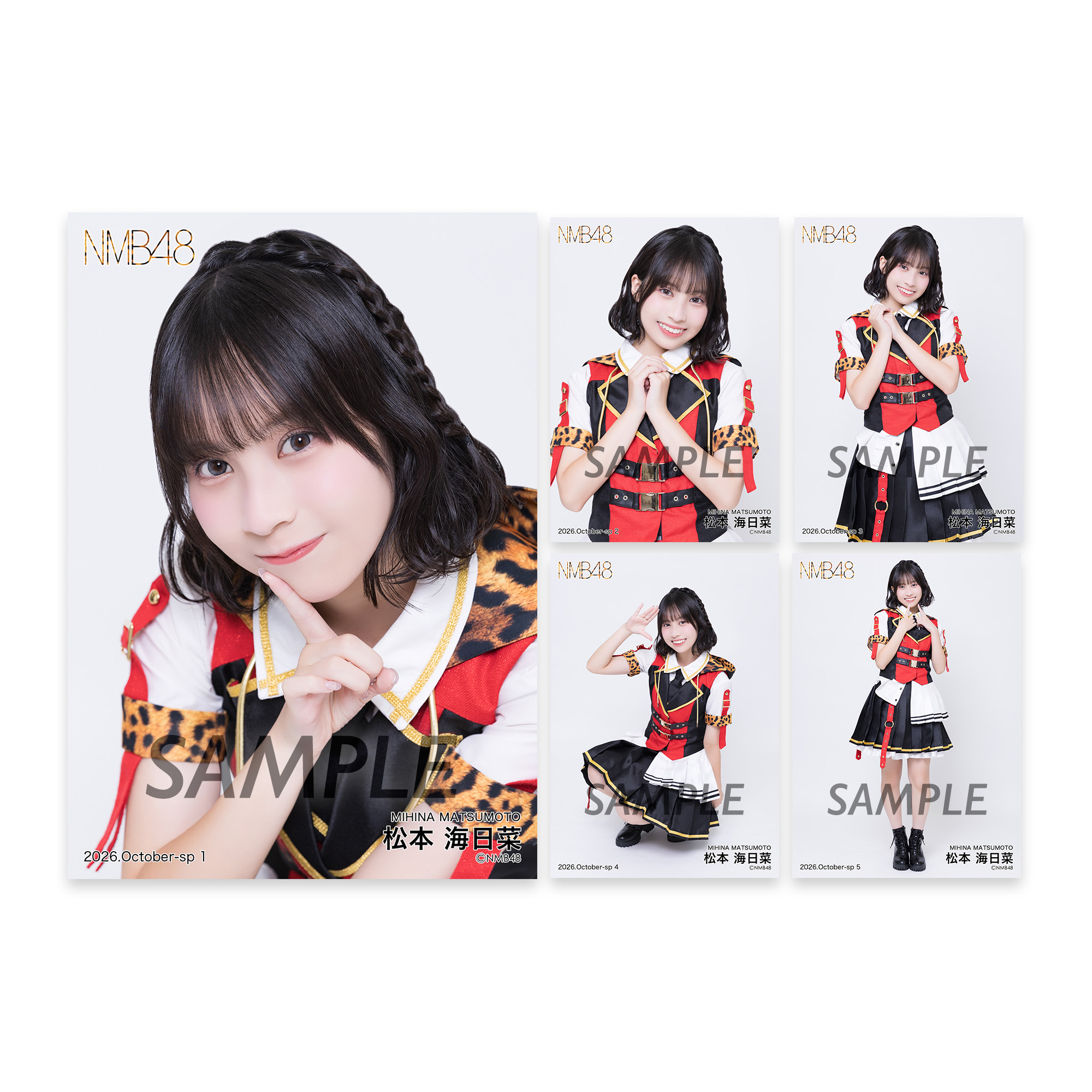 ✩再販✩J178＃海洋之心(镭射银)e厘米切り売り海外人物マステ女の子 個別生写真5枚セット 2026.October 松本海日菜 - NMB48 OFFICIAL GOODS