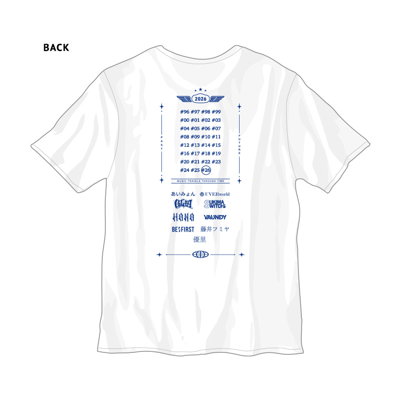 【1点物】【非売品】Hilcrhyme直筆サイン付き　音楽と髭達　限定Tシャツ TIME MACHINE T-Shirt - 音楽と髭達 OFFICIAL GOODS STORE