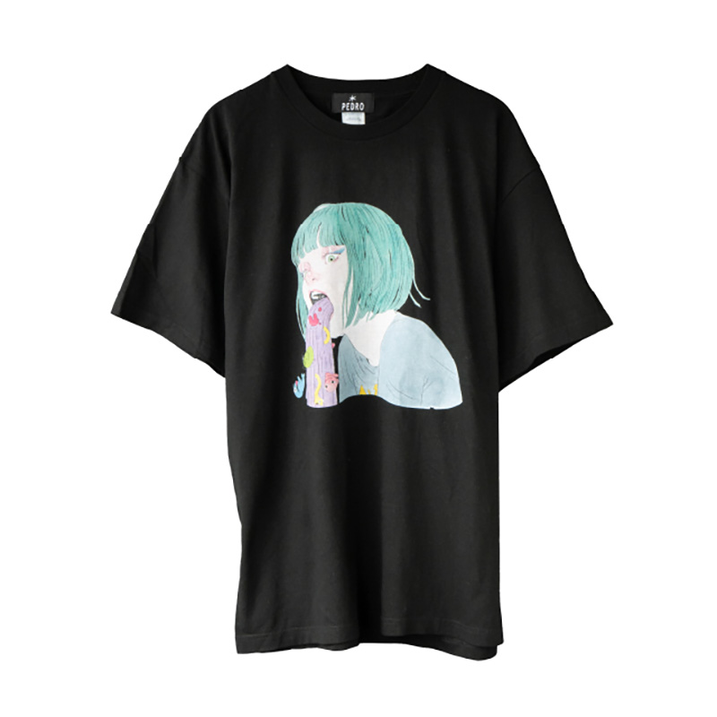 PEDRO ペドロ　この世はヘドが出るほど不条理で溢れているTシャツ L 黒 PEDRO この世はヘドが出るほど不条理で溢れているTシャツ XLサイズ