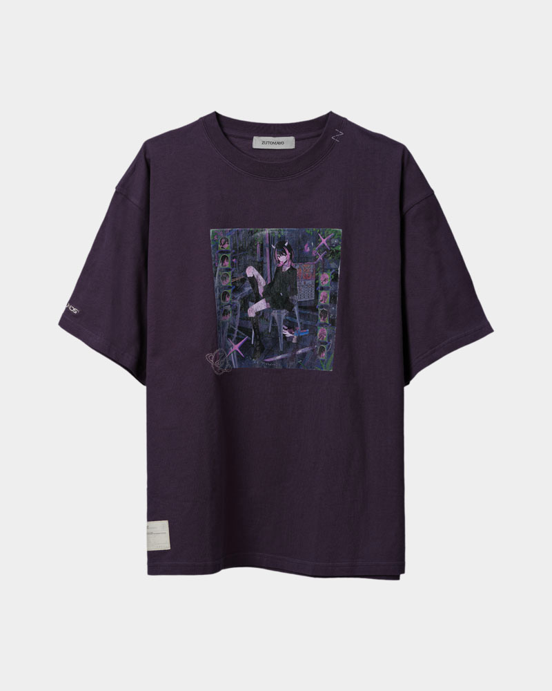 Record Tee『JINKOUGAKU』(Dark Lavender) - ZUTOMAYO MART