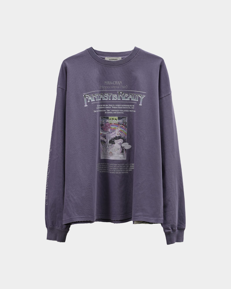 ご−たむ ZUTOMAYO CARD4 Long Tee A (Vintage Purple) - ZUTOMAYO MART