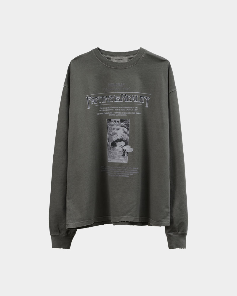 ZUTOMAYO CARD4 Long Tee A (Vintage Gray) - ZUTOMAYO MART