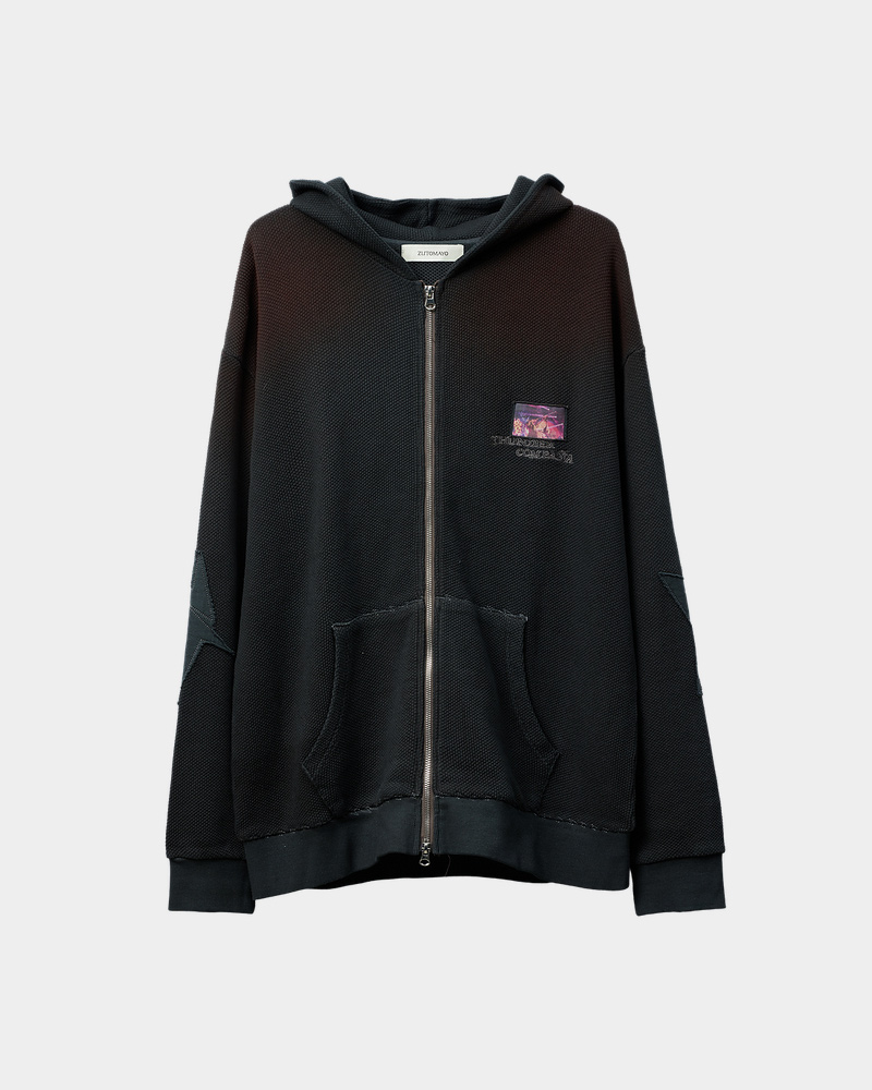 たむと様 THUNDER CONPAÑA Full-zip Hoodie (Vintage Black) - ZUTOMAYO MART