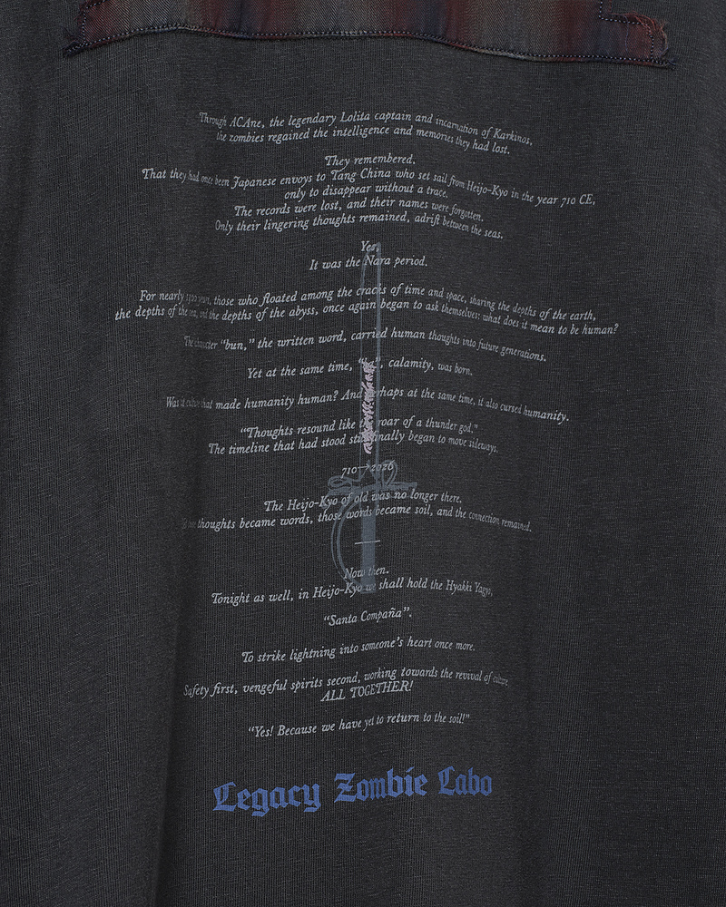 LEGACY ZOMBIE LABO Fake Layered Henley Neck Shirt (Black