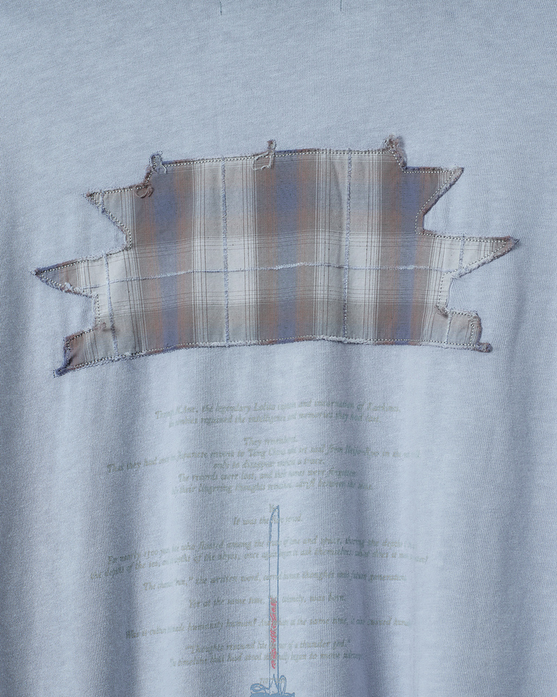 LEGACY ZOMBIE LABO Fake Layered Henley Neck Shirt (Ice Blue