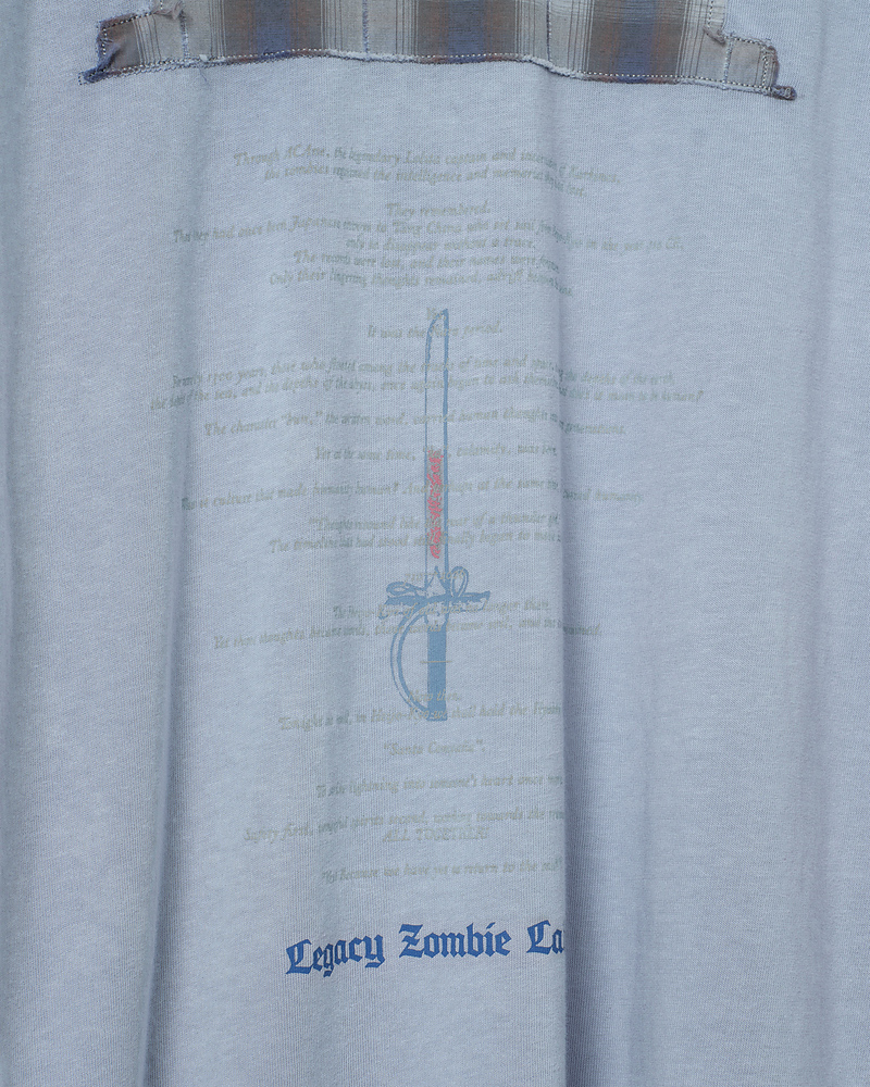 LEGACY ZOMBIE LABO Fake Layered Henley Neck Shirt (Ice Blue