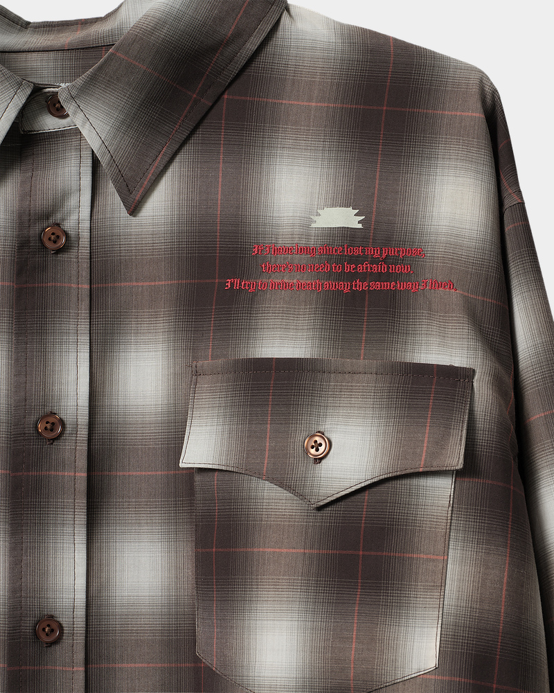 Medianoche Plaid Shirt (Brown) - ZUTOMAYO MART